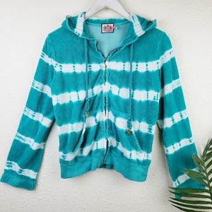 Juicy Couture Tie Dye Terry Cloth Hoodie y2k boho